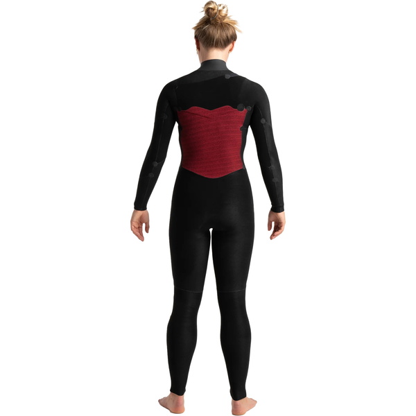 2025 C-Skins Femmes Solace 5/4/3mm GBS Chest Zip Combinaison Néoprène C-SO54WCZ - Black / Tropical Black / White